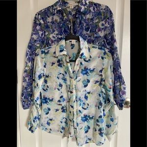 Lot of two soft floral blouses